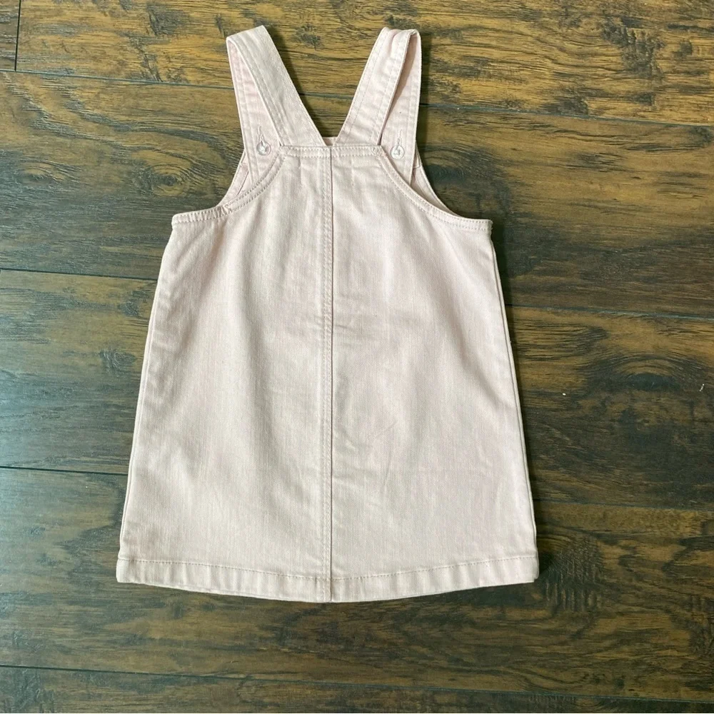 Old Navy Pink Denim Overall Dress, Size 4T